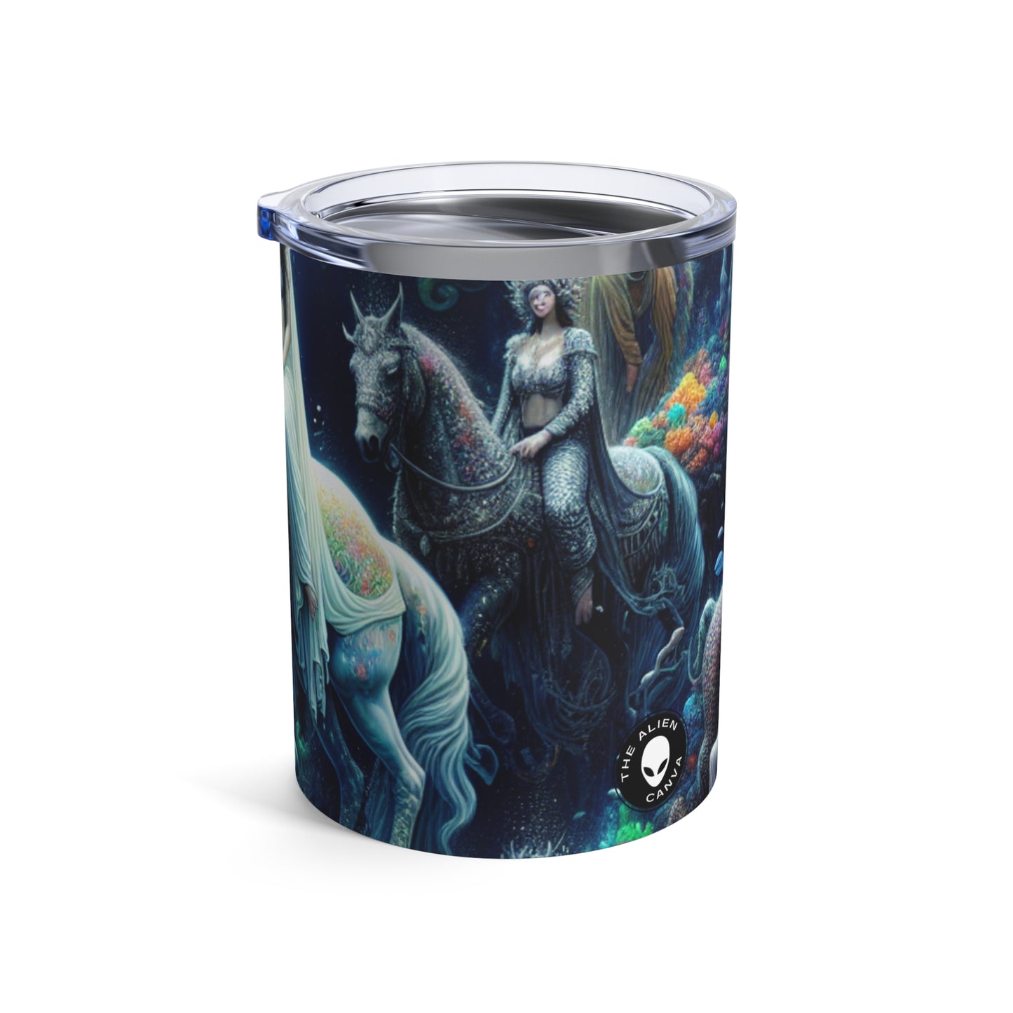 "Reino submarino encantado: sirenas y caballitos de mar" - Vaso Alien de 10 oz