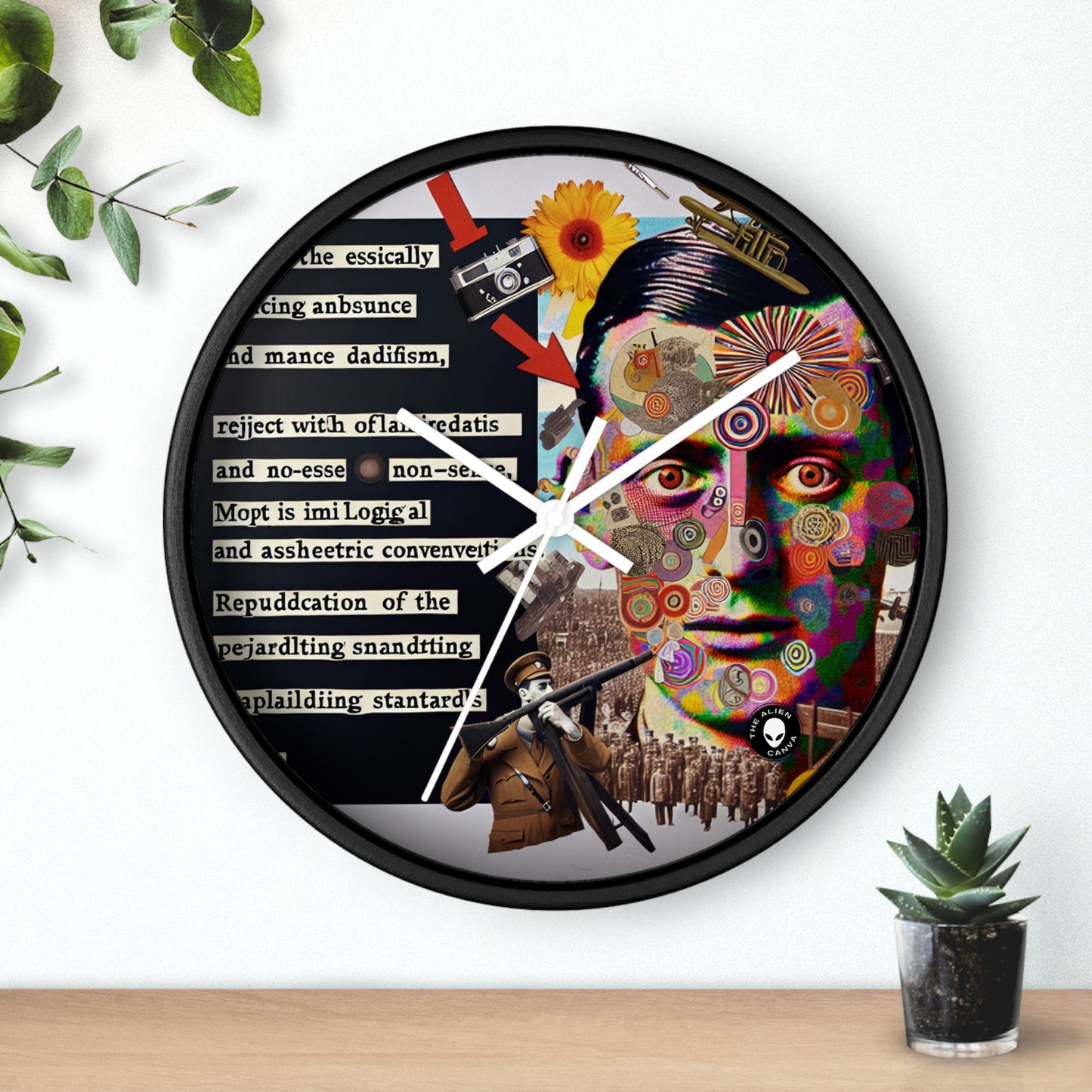 "L'absurdité déchaînée : créer un collage dadaïste du chaos" - L'horloge murale extraterrestre Dadaïsme