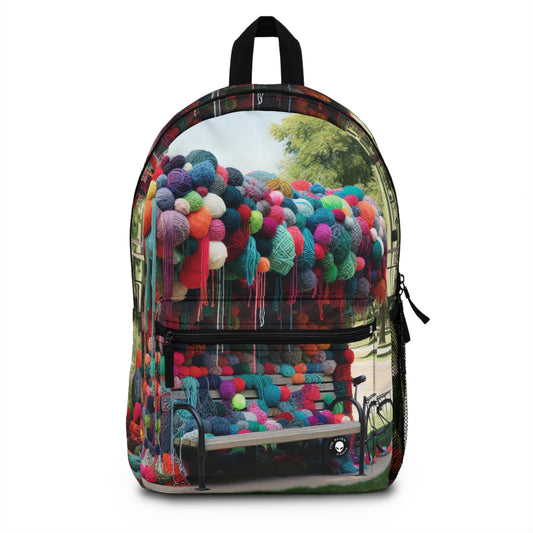 "Whimsical Wonders: Yarn-Bombing the Cityscape" - The Alien Backpack Yarn Bombing (Fiber Art)