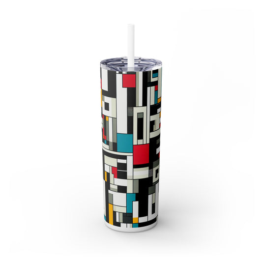 "Neoplasticism Harmony: Nature's Interconnected Balance" - The Alien Maars® Skinny Tumbler with Straw 20oz Neoplasticism