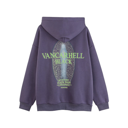 Letter Printed Fleece Hoodie Coat