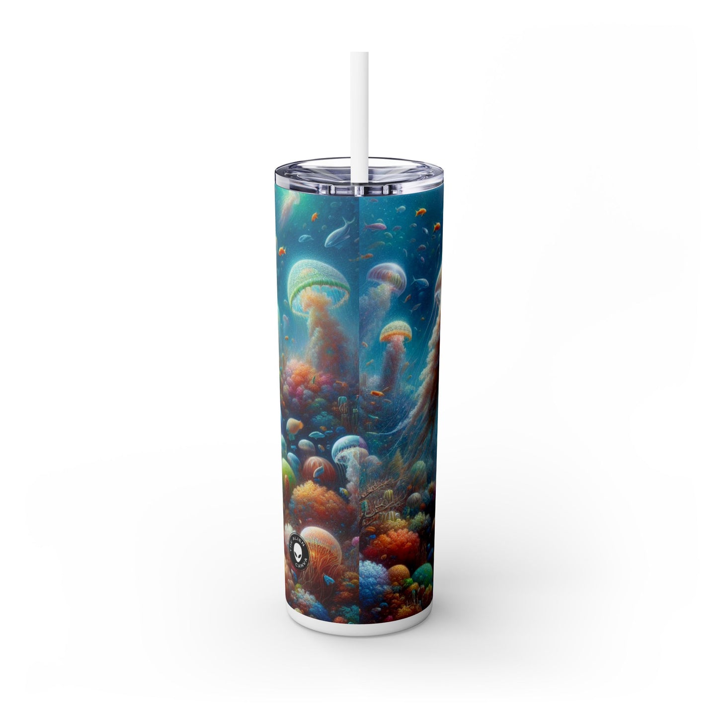 "Jellyfish Dreamland": vaso estrecho con pajita de 20 oz de Alien Maars®