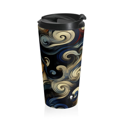 "Primitive Smoke: A Mystical Portrait." - The Alien Stainless Steel Travel Mug Primitivism