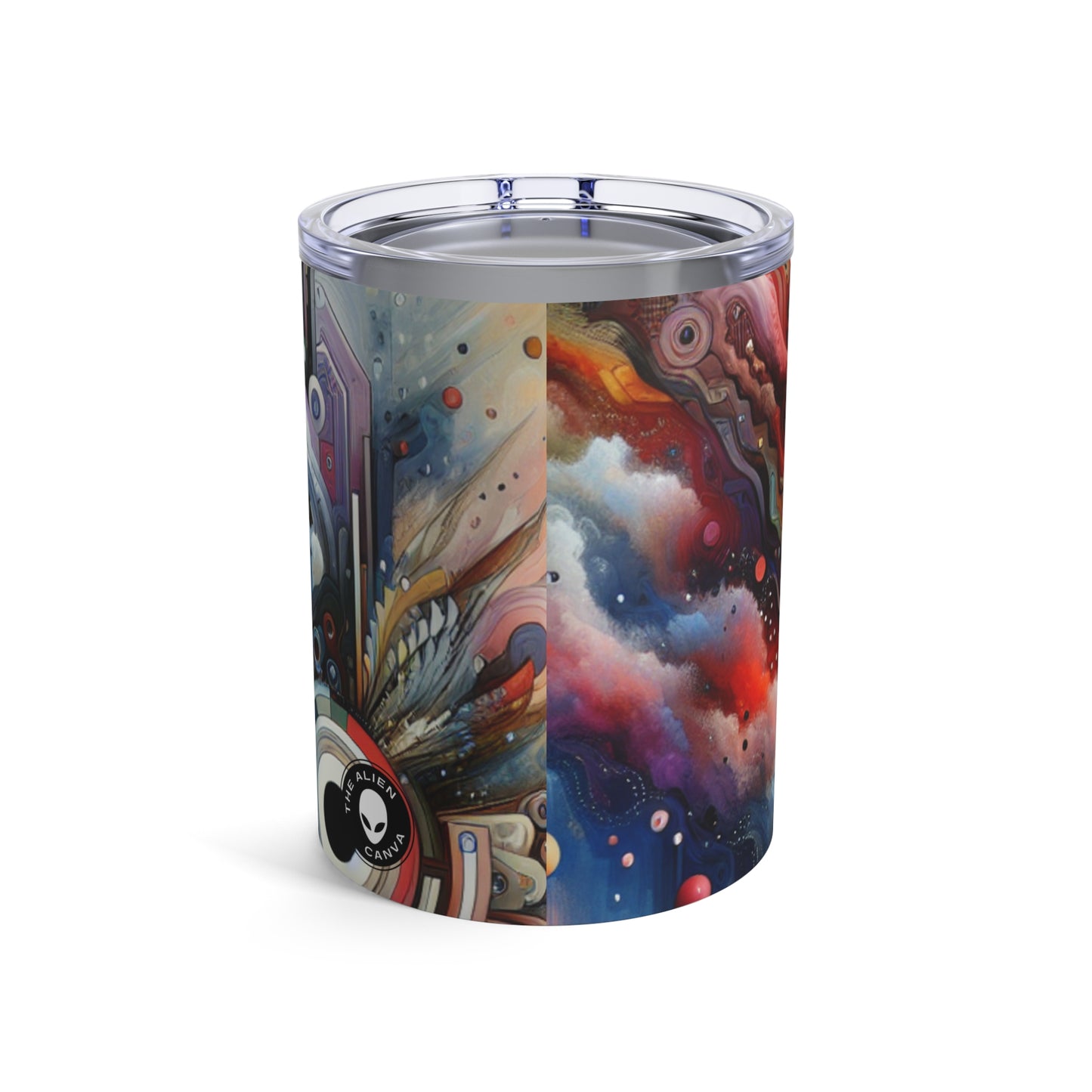 "Temporal Flux: A Surreal Journey through Abstract Shapes and Vibrant Colors" - The Alien Tumbler 10oz Avant-garde Art