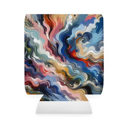 "Sunrise Serenity: una pintura abstracta inspirada en la renovación" - Abstracción lírica de la funda Alien Can Cooler