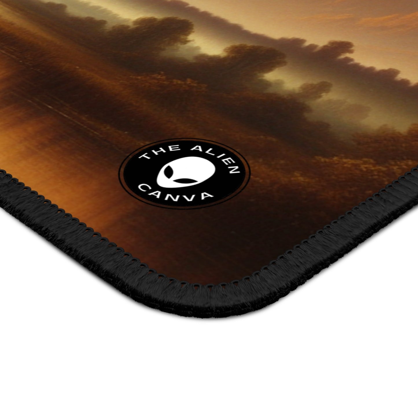 "Matin brumeux : tonalisme serein sur un lac tranquille" - Le tapis de souris Alien Gaming Tonalism