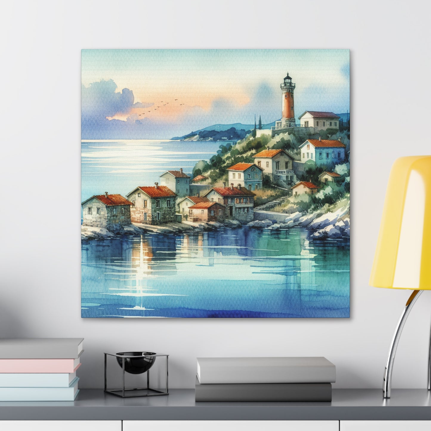 "Glimpse of a Seaside Haven": el estilo de pintura de acuarela de Alien Canva