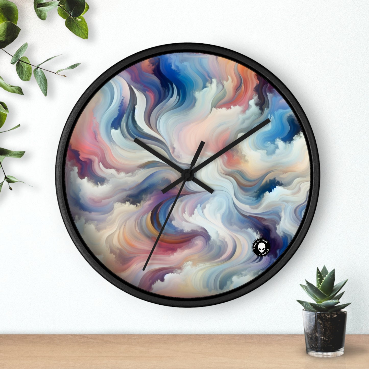 "Harmony in Nature: A Lyrical Abstraction" - The Alien Wall Clock Lyrical Abstraction