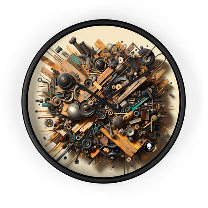 "Nature's Harmony: Assemblage Art with Found Objects" - The Alien Wall Clock Assemblage Art