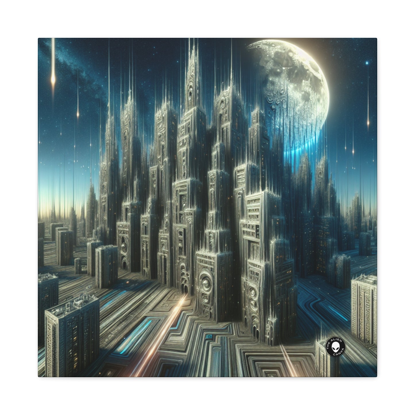 "Nighttime Cityscape Melt" - The Alien Canva