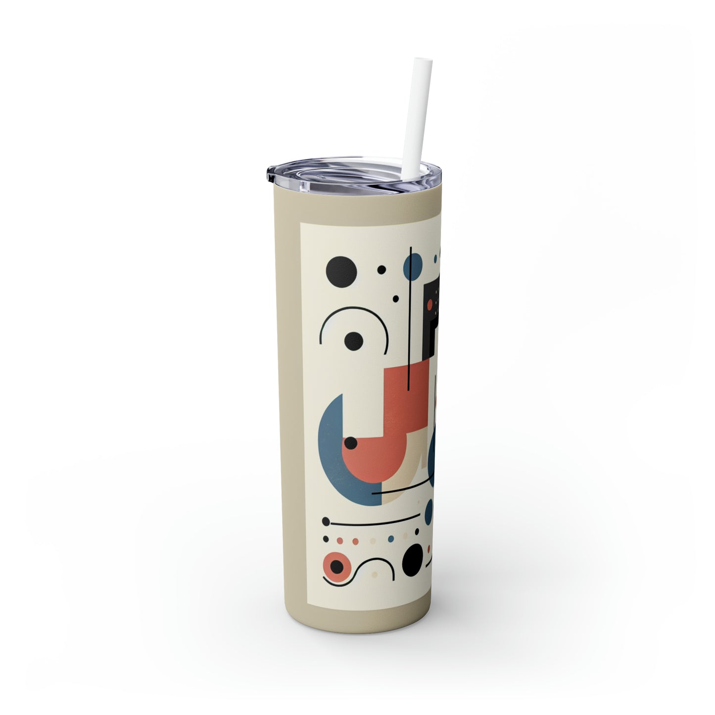 "Equilibrium: Exploring Balance Through Minimalist Art" - The Alien Maars® Skinny Tumbler with Straw 20oz Minimalism