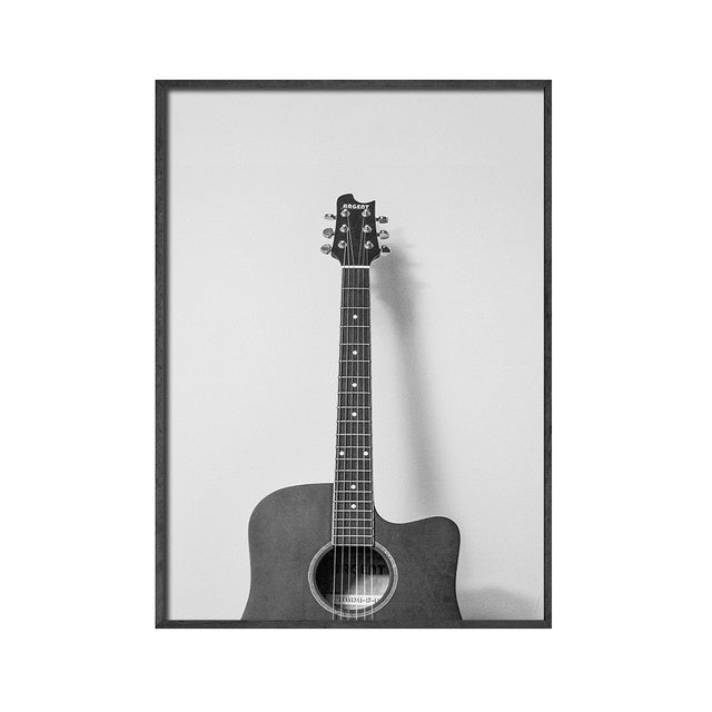 Retro Music Wall Art Black & White Vinyl Record Poster