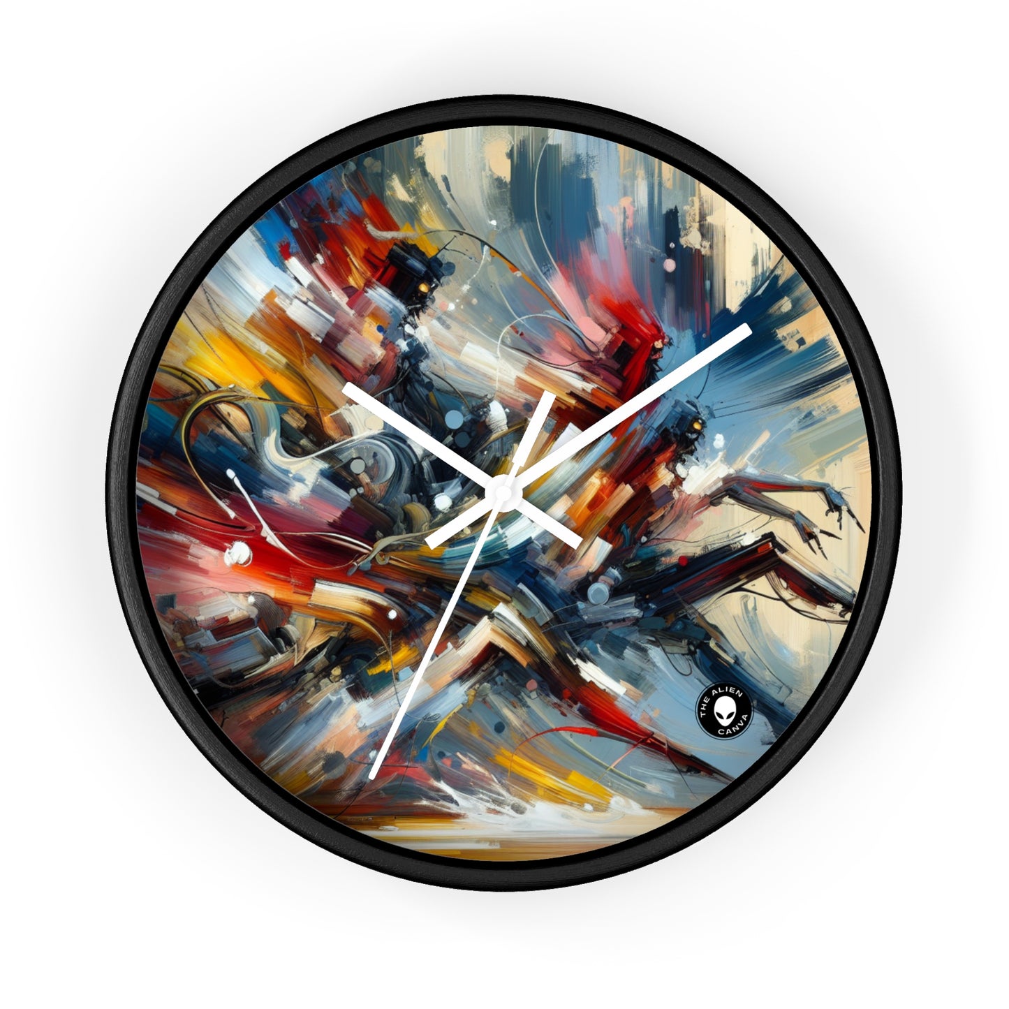 "Dance-Off Fury: A Vibrant Battle of Rival Street Crews" - The Alien Wall Clock Action Art