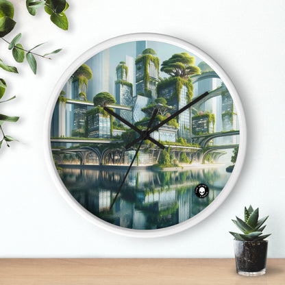 "Nature's Fusion: A Futuristic Cityscape" - The Alien Wall Clock