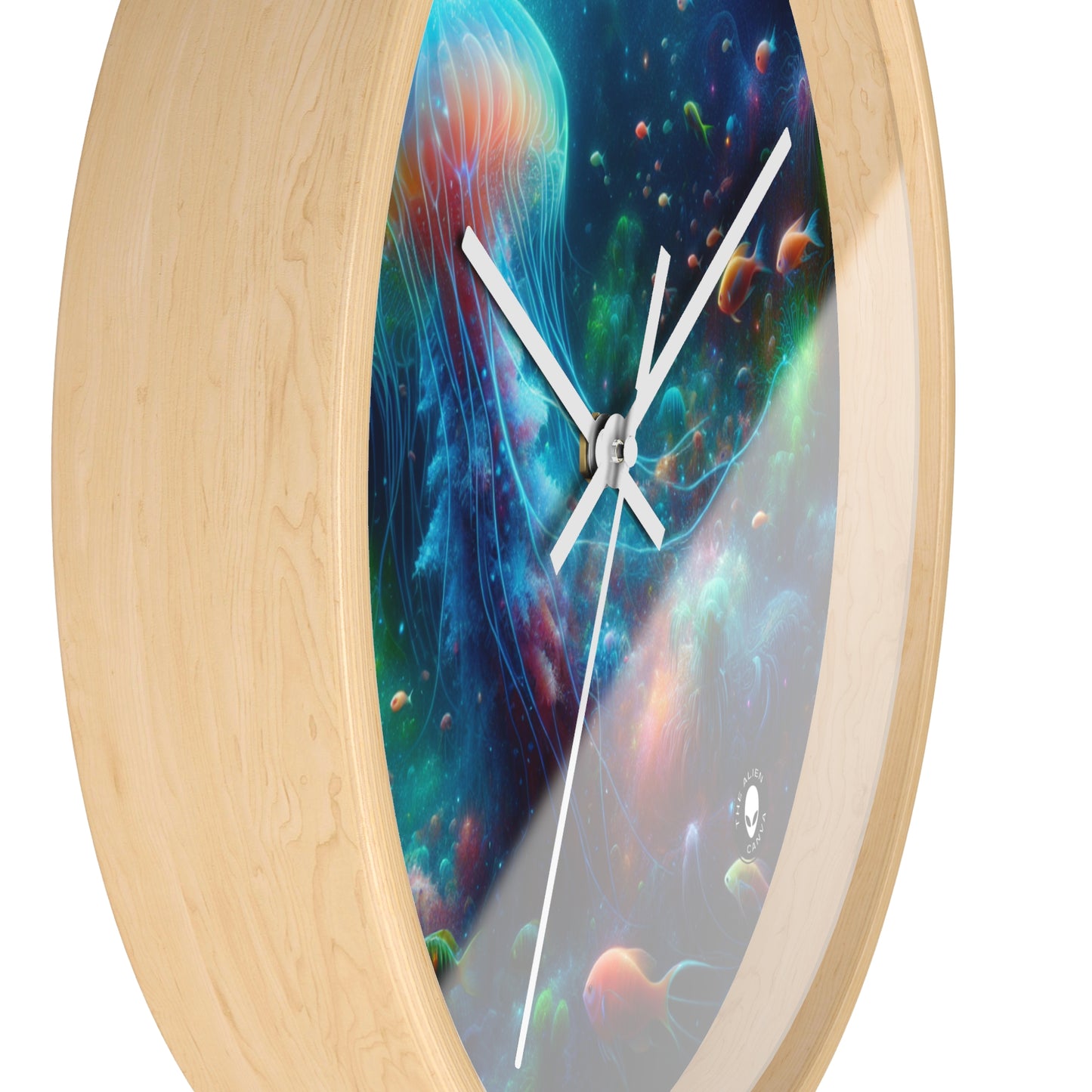 "Glowing Jellyfish in the Enchanted Underwater World" - The Alien Wall Clock