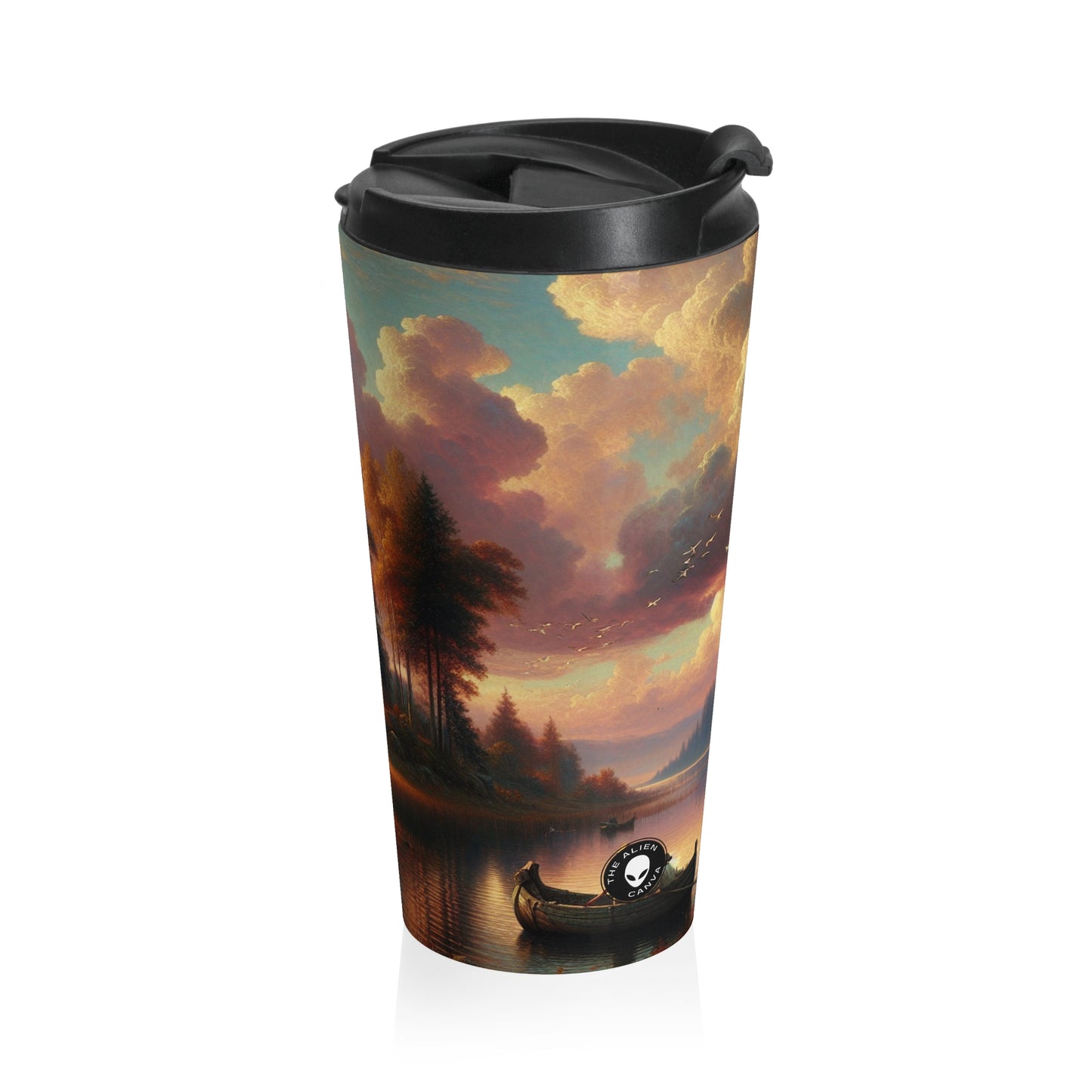 "Susurros de amor en el bosque encantado" - Taza de viaje de acero inoxidable The Alien Romanticismo