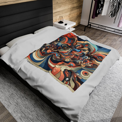 "Unleashing the Unconscious: A Surrealistic Exploration" - The Alien Velveteen Plush Blanket Surrealist Automatism