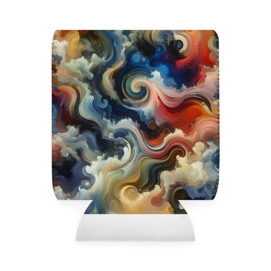 "Chaotic Balance: A Universe of Color" - The Alien Can Cooler Sleeve Abstract Art Style