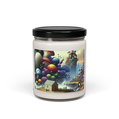 « Flore géante et villages miniatures : un pays des merveilles de rêve » – Bougie parfumée au soja Alien 9 oz