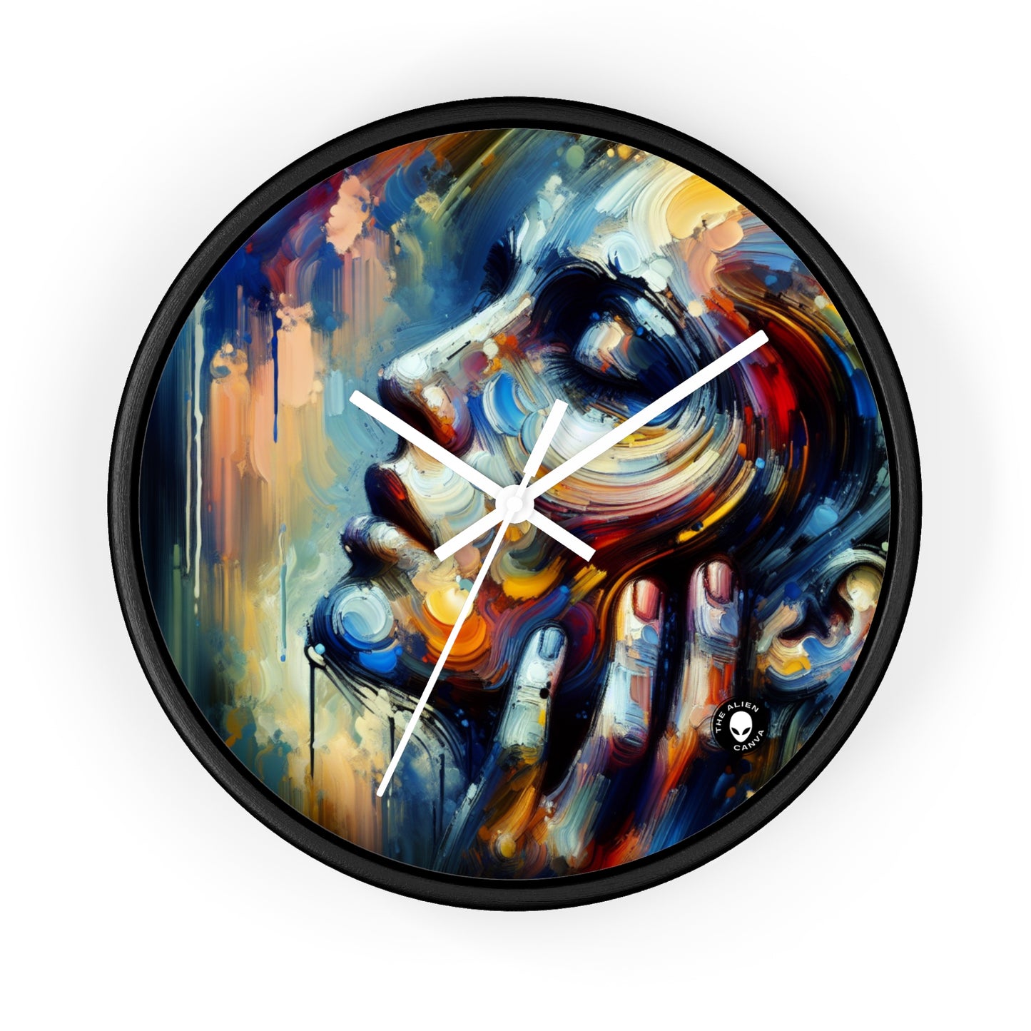 "City Lights: A Neo-Expressionist Ode to Urban Chaos" - The Alien Wall Clock Neo-Expressionism
