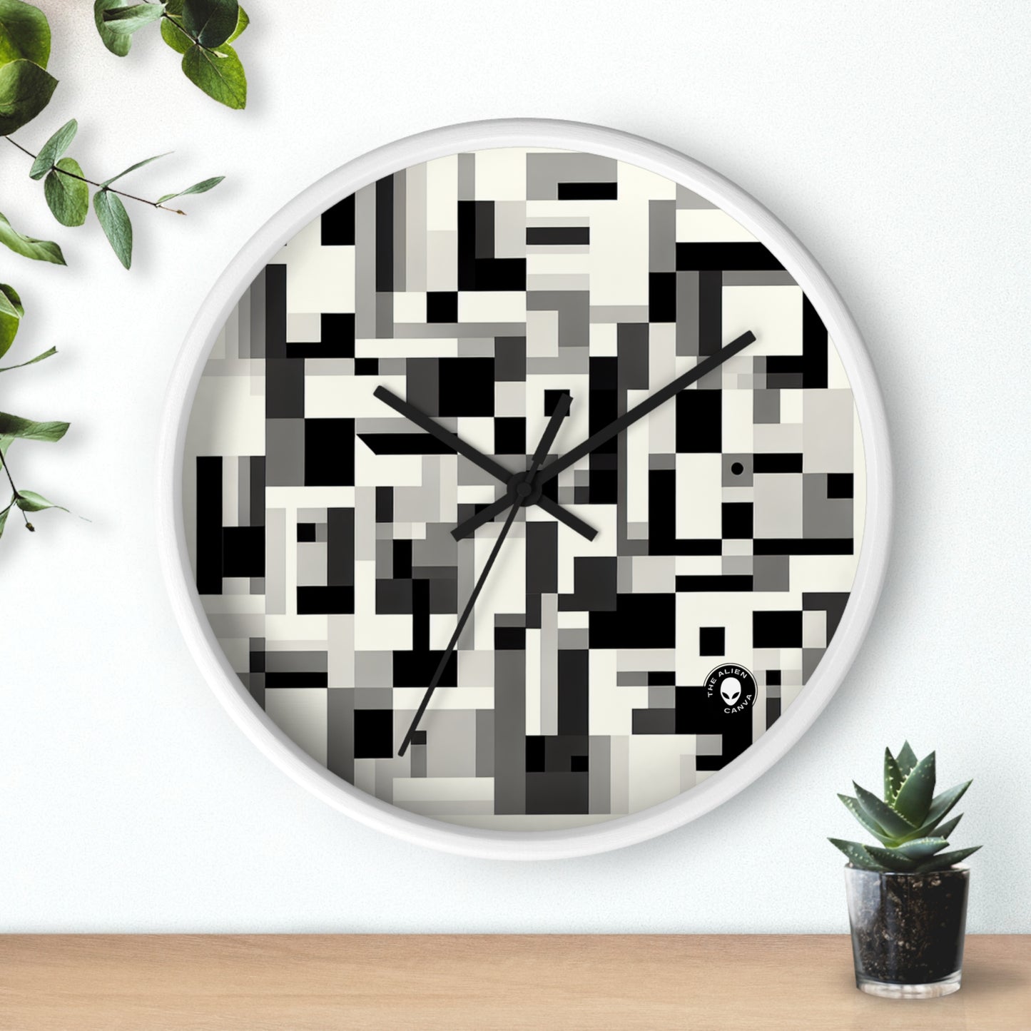 "Cityscape in Analytical Cubism" - The Alien Wall Clock Analytical Cubism