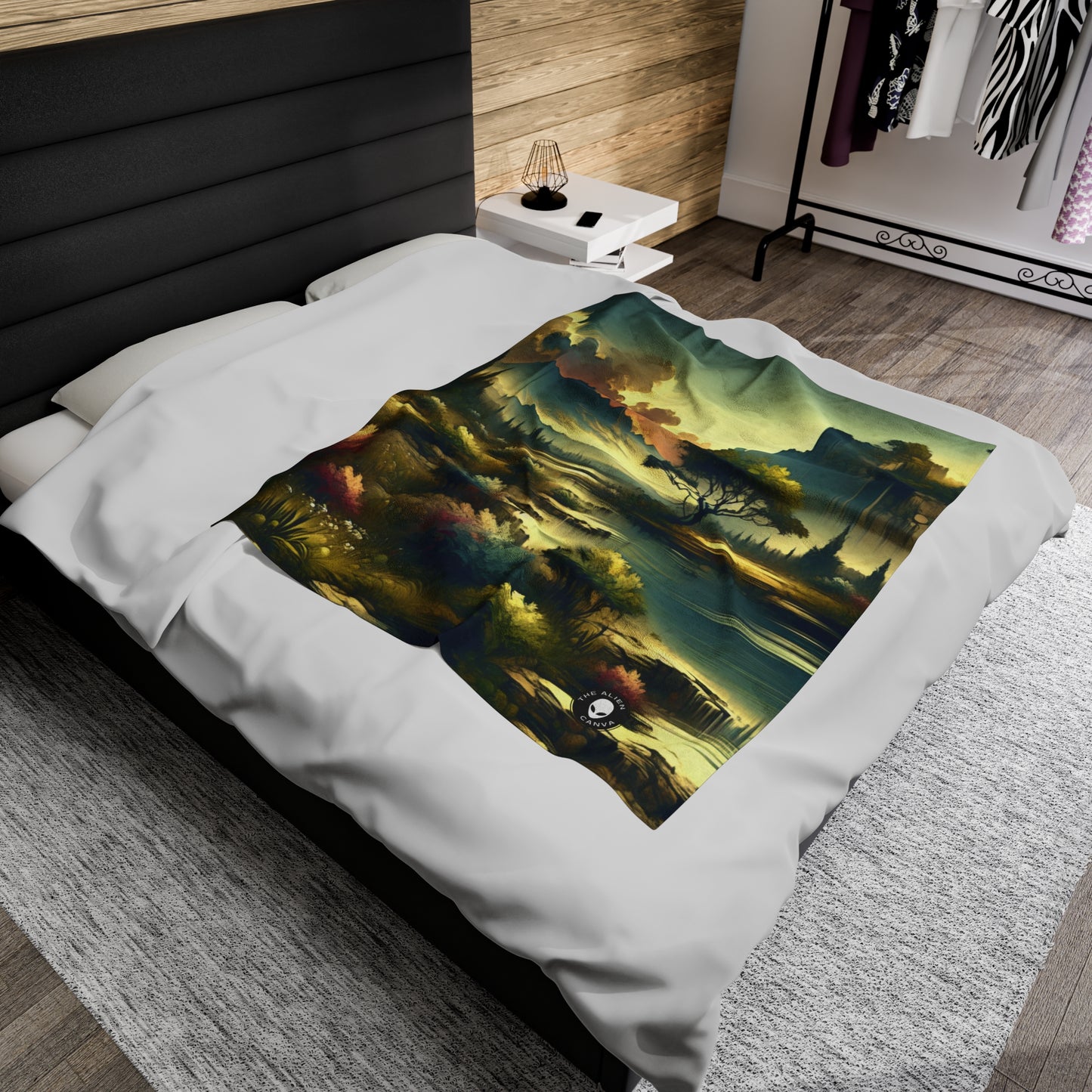 "Nature's Canvas: A Seasonal Land Art Installation" - The Alien Velveteen Plush Blanket Land Art