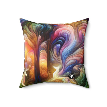 "Ethereal Enchantment: The Mystical Forest"- The Alien Spun Polyester Square Pillow