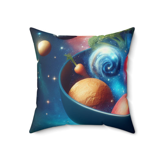 "Galactic Fruit Salad"- The Alien Spun Polyester Square Pillow