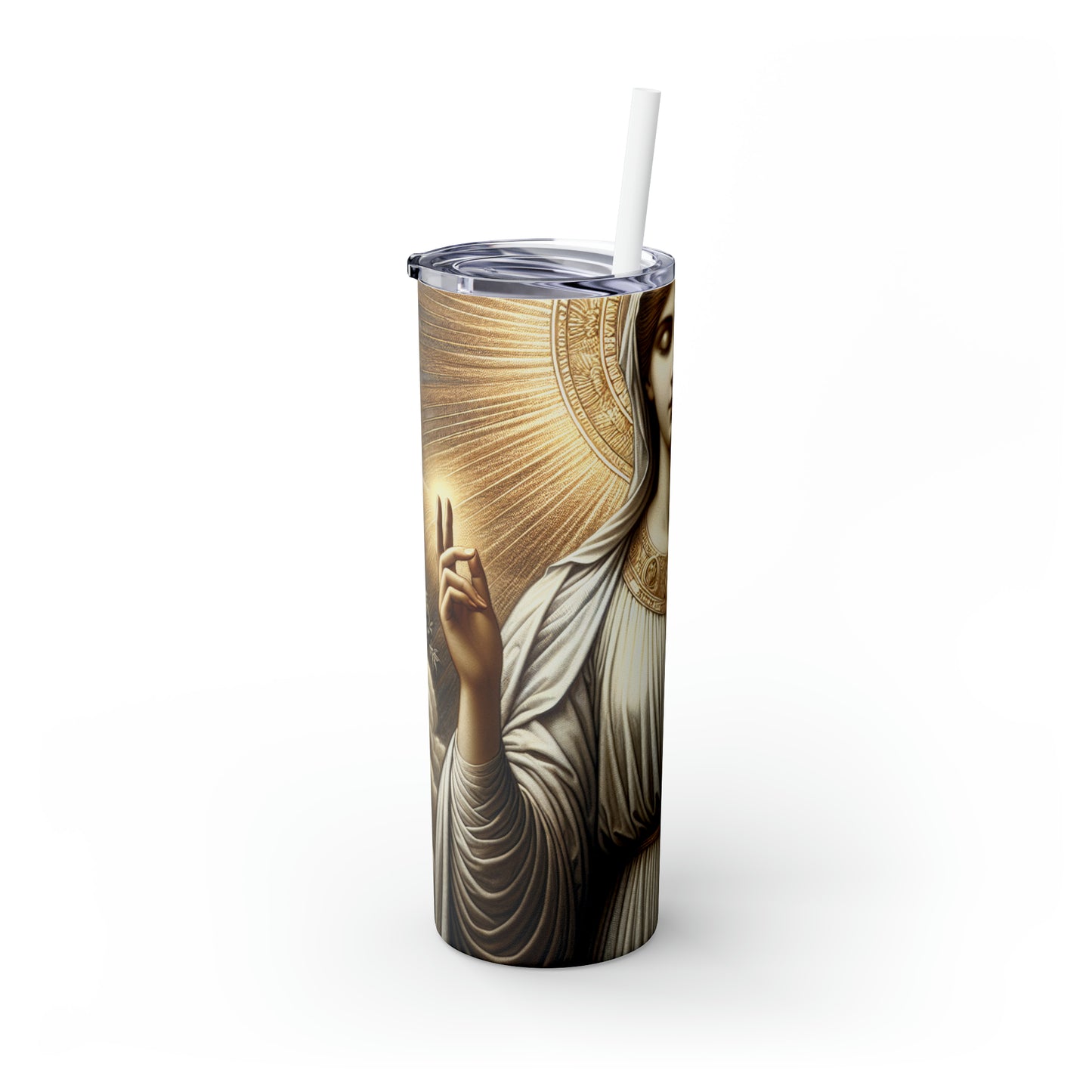 « La Madone Radieuse » - The Alien Maars® Skinny Tumbler avec Paille 20oz Art Religieux