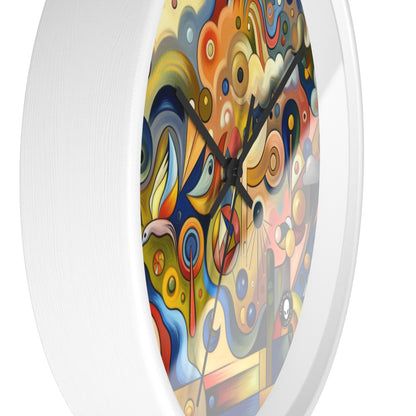 "Tiny Town in a Fishbowl" - The Alien Wall Clock Naïve Surrealism