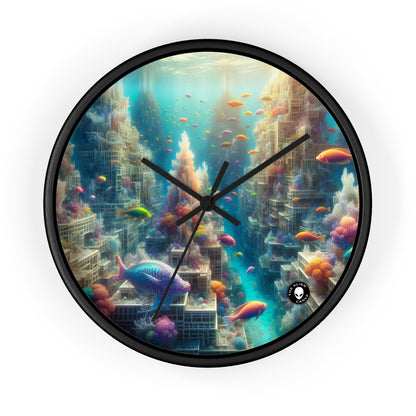 "Coralline City: A Surreal Underwater Wonderland" - The Alien Wall Clock