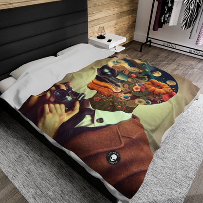 "Nature-Tech Fusion: A Photomontage Exploration" - The Alien Velveteen Plush Blanket Photomontage