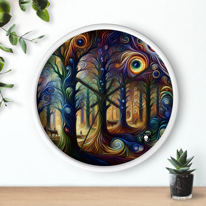 "Enchanted Rainbow Woods" - The Alien Wall Clock