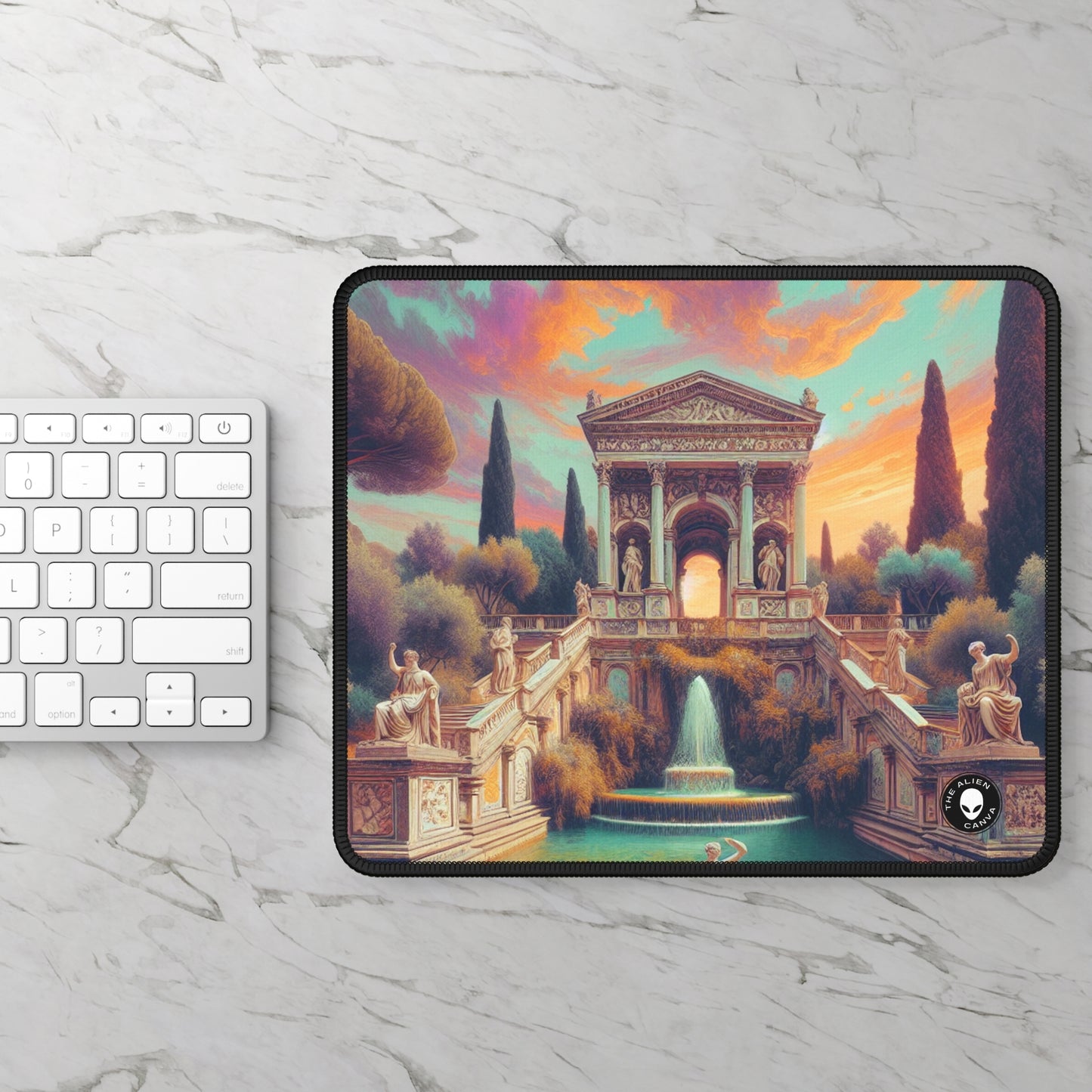 "Modern Roman: Neoclassical Portrait of Elegance" - The Alien Gaming Mouse Pad Neoclassicism