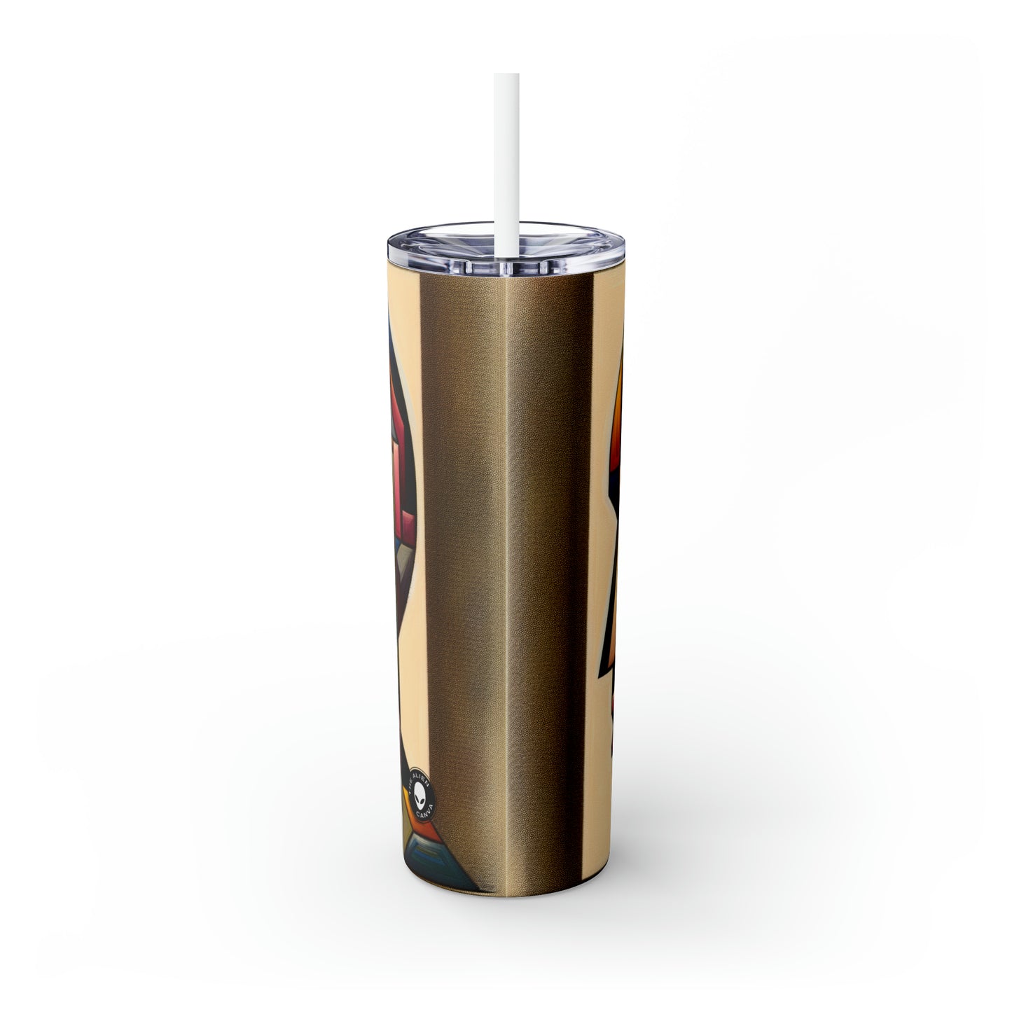 "My Cubist Reflection" - The Alien Maars® Skinny Tumbler with Straw 20oz Cubism