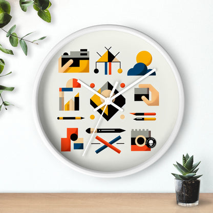 "Geometría tranquila: arte paisajístico minimalista" - El reloj de pared alienígena Arte minimalista