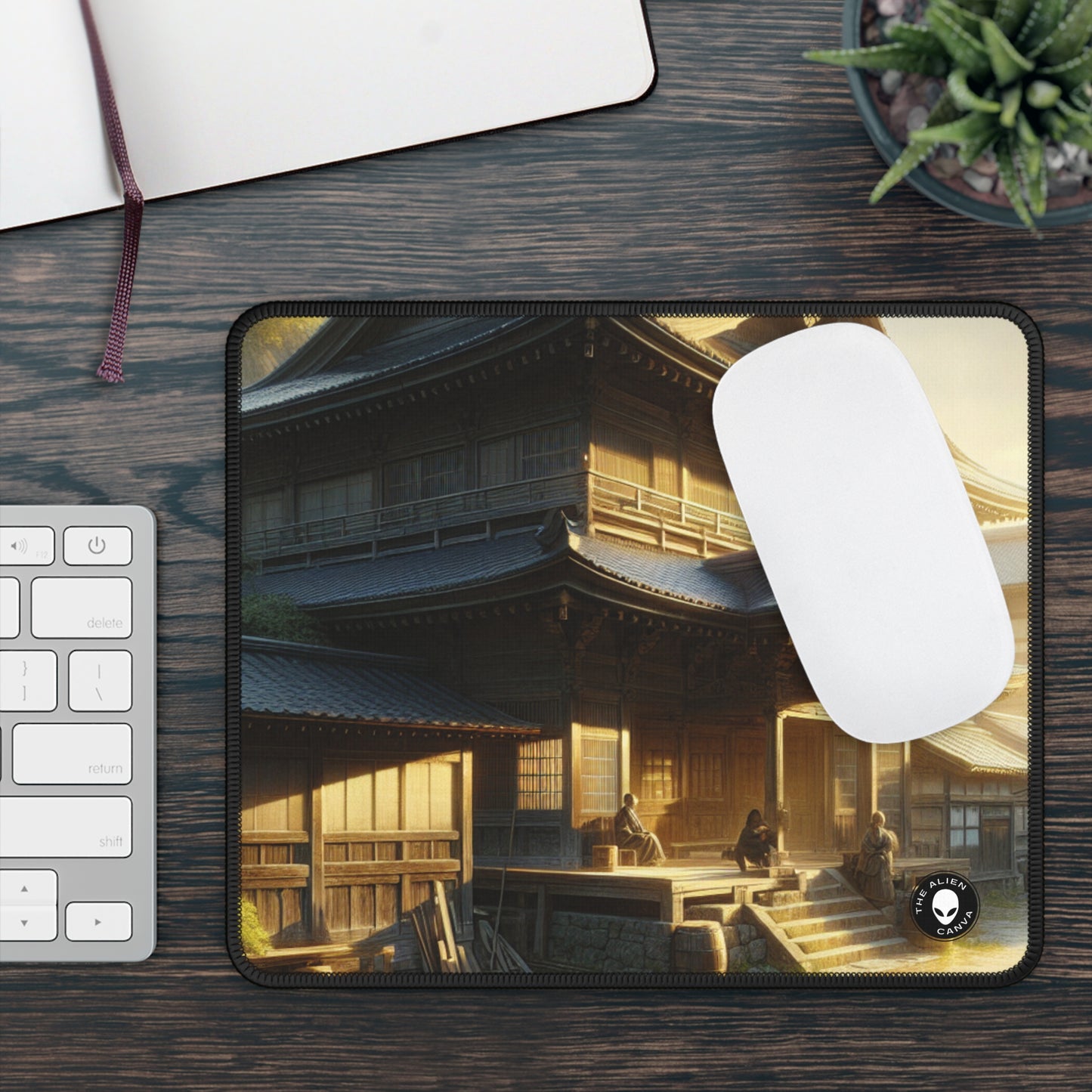 "Golden Hour Bliss: Photographic Realism Landscape" - The Alien Gaming Mouse Pad Photographic Realism