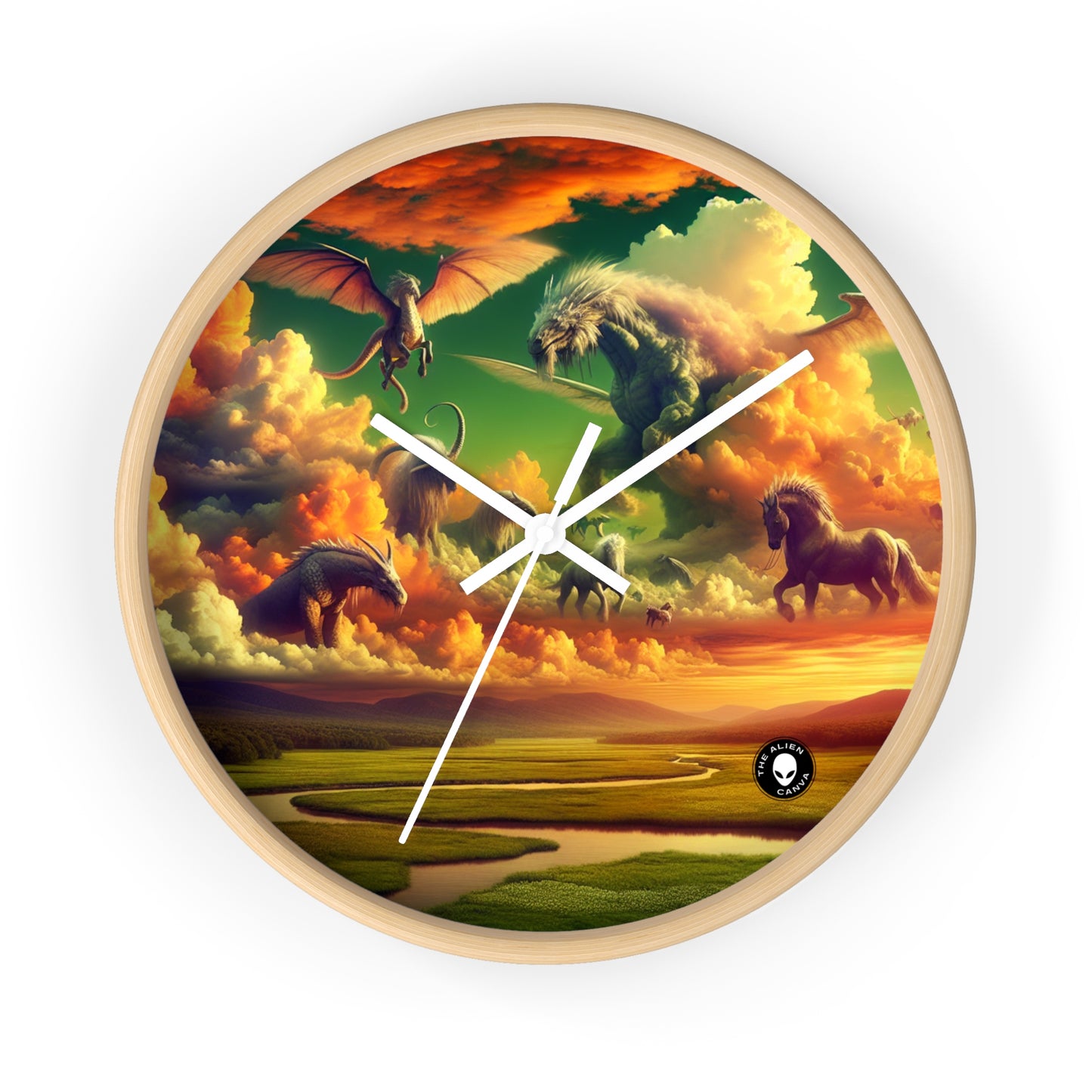 "Skyborne Realms" - The Alien Wall Clock