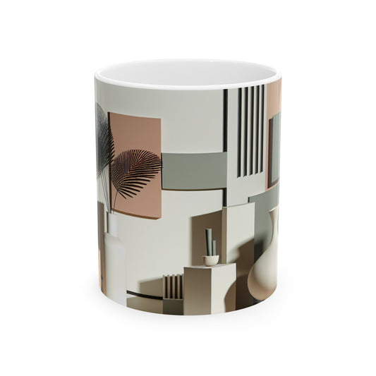 "Harmony in Geometry: A Minimalist Digital Art Exploration" - The Alien Ceramic Mug 11oz Post-minimalism