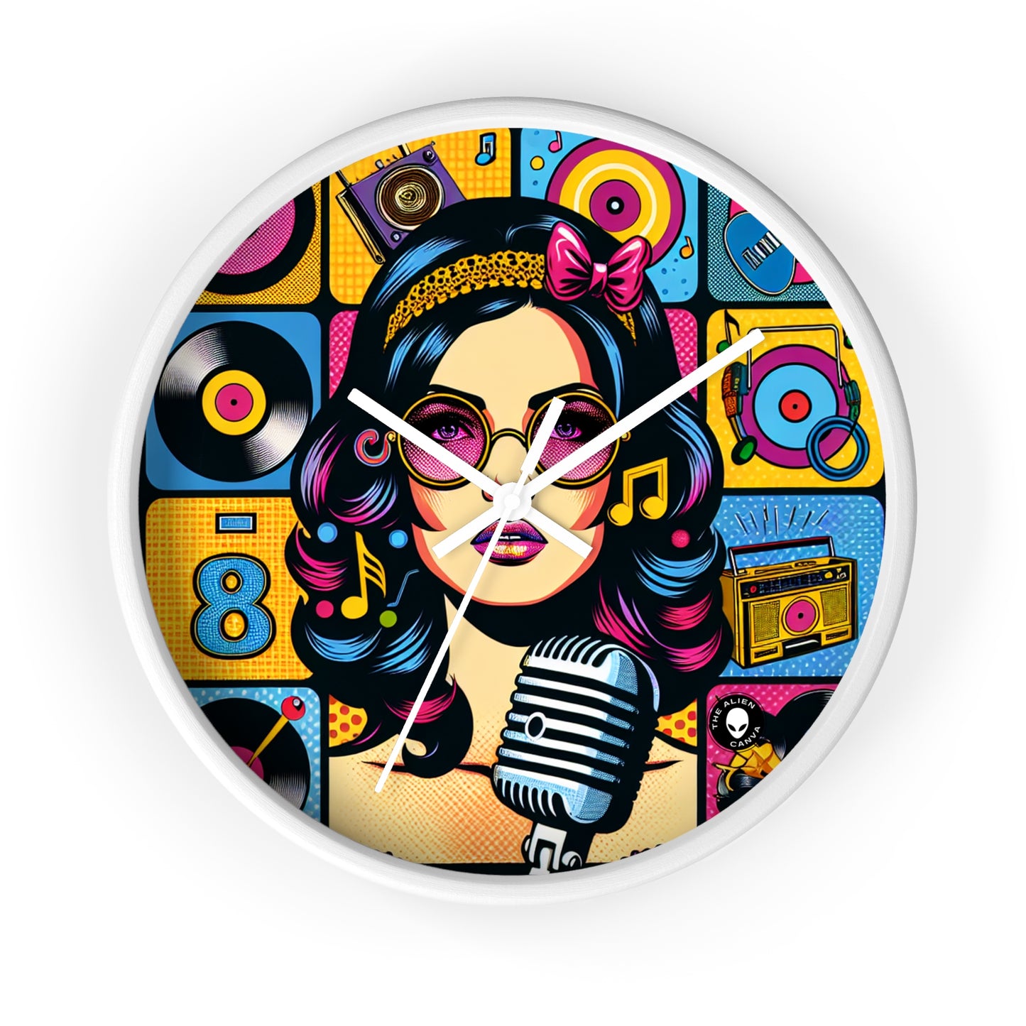 "Celebrating Pop Iconography: A Retrospective Portrait" - The Alien Wall Clock Pop Art