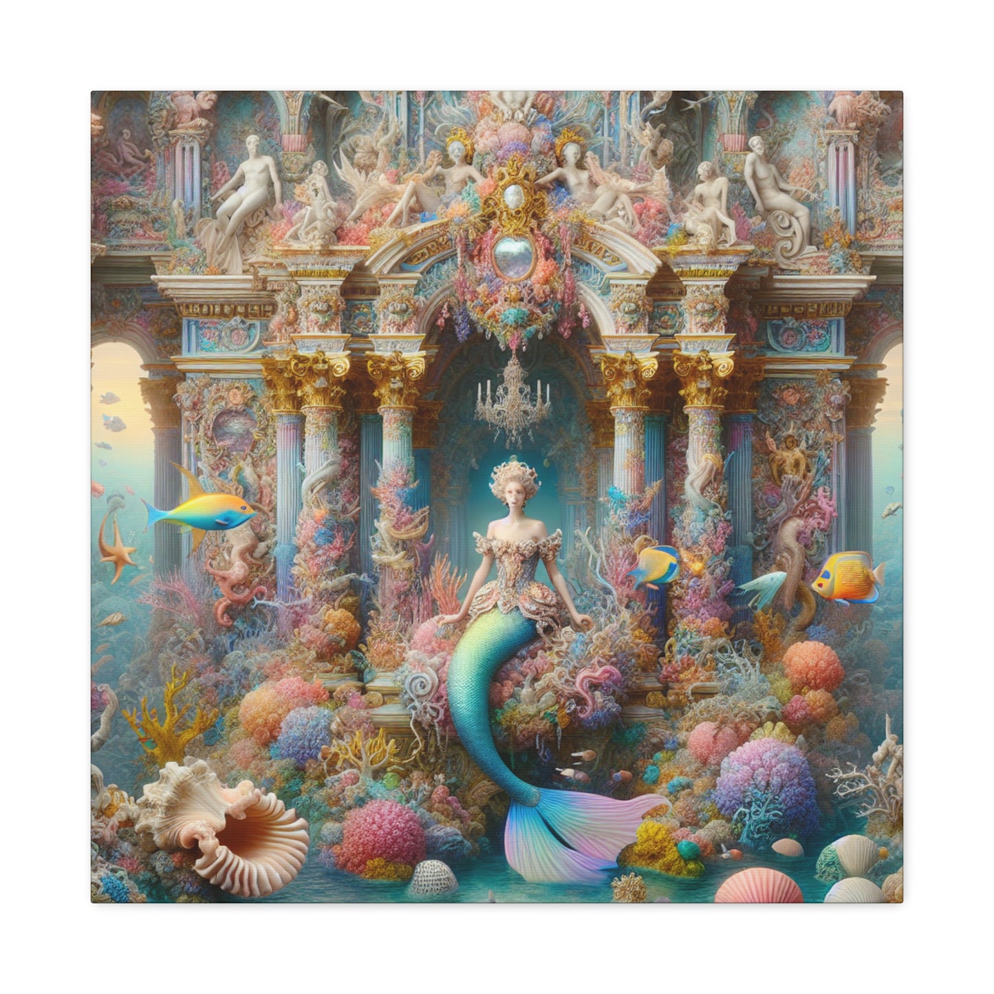 "Underwater Splendor: A Rococo Mermaid Palace" - The Alien Canva Rococo Style