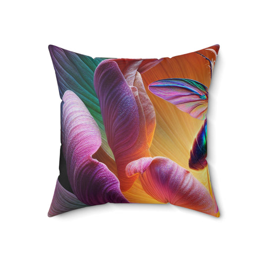 "The Beauty of Nature: A Hyperrealistic Insect Mosaic" - The Alien Spun Polyester Square Pillow Hyperrealism