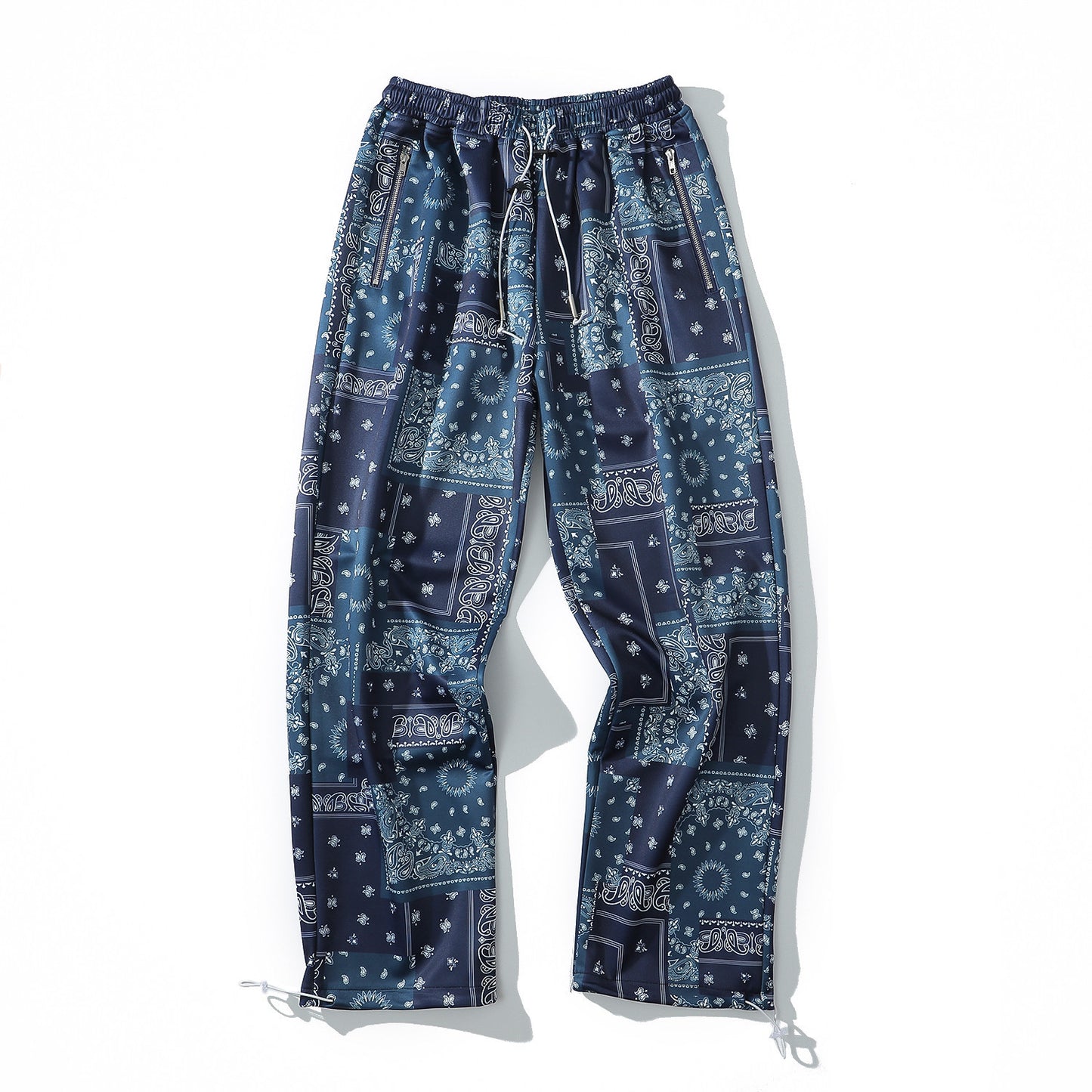 Hip Hop Cashew Flower Full Printed Straight Wide Leg Pants