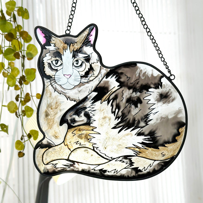 Pendentif de fenêtre élégant, chat de maison