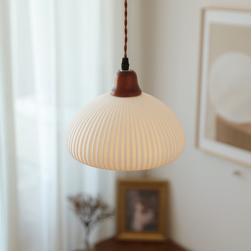 Vintage Chinese Japanese Pumpkin Ceramic Pendant Lamp