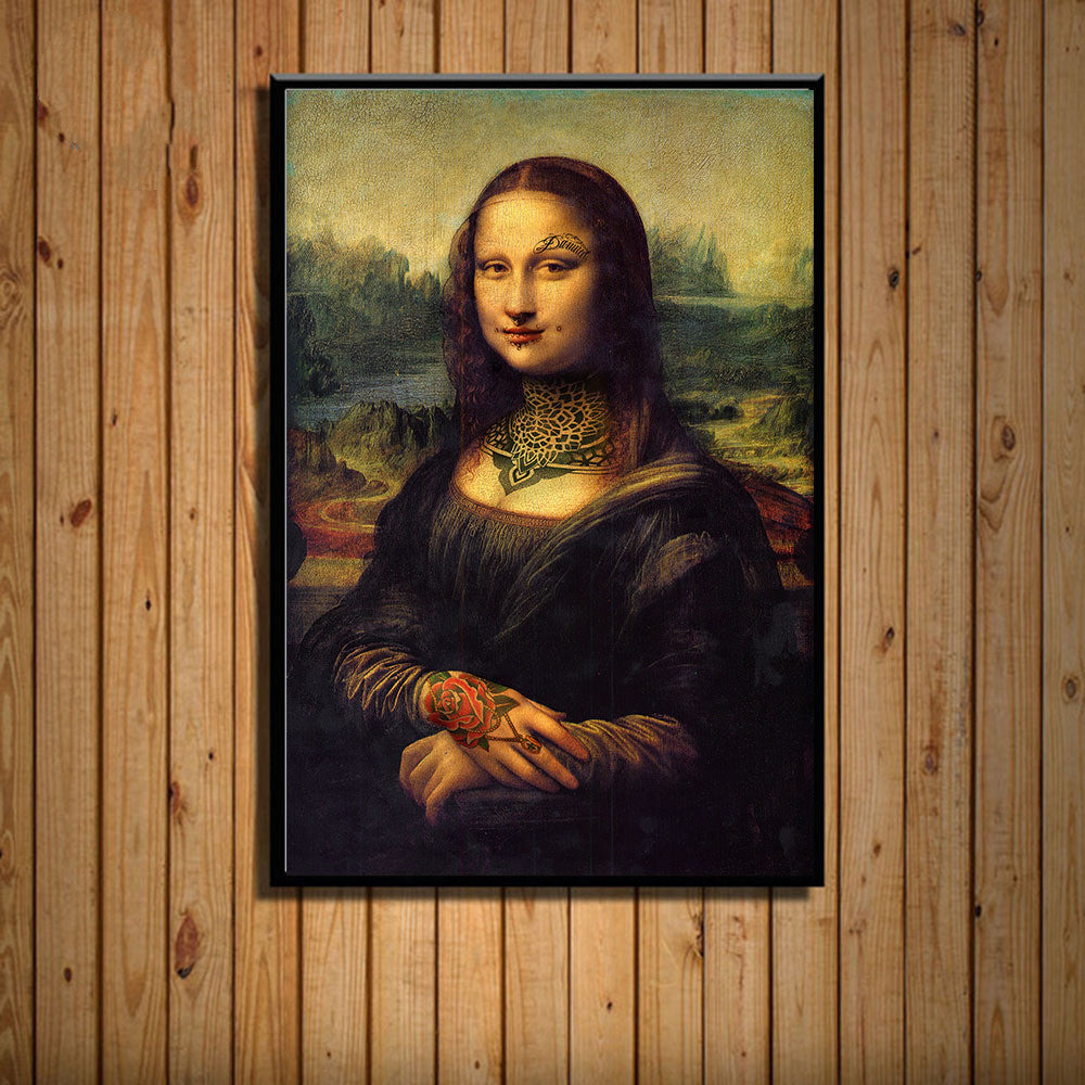 Mona Lisa Pattern Art Canvas Poster