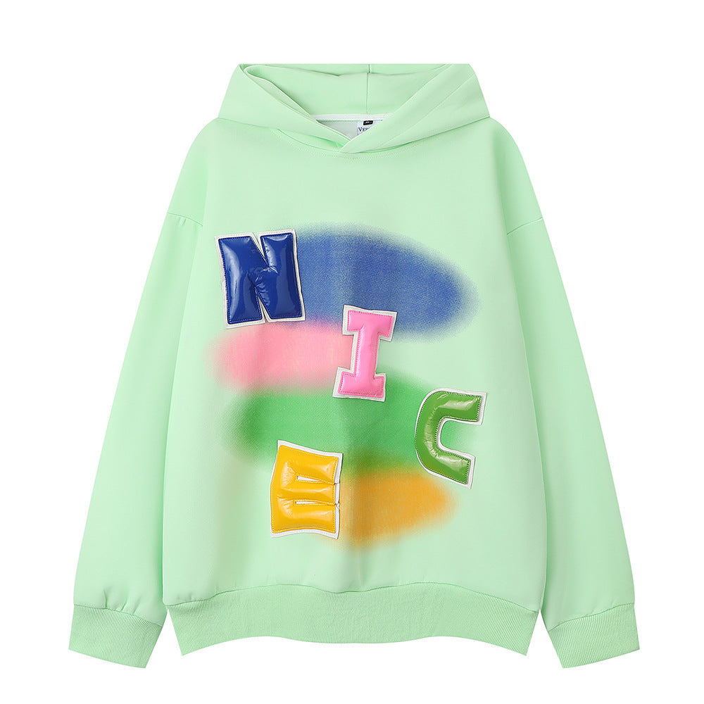 Letter Inkjet Printed Hoodie Men