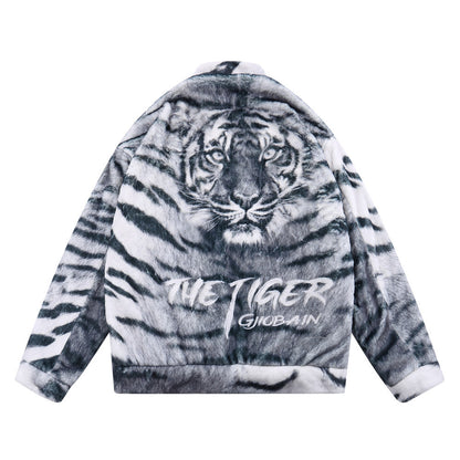 Printed Plush Cotton Coat Jacket Men