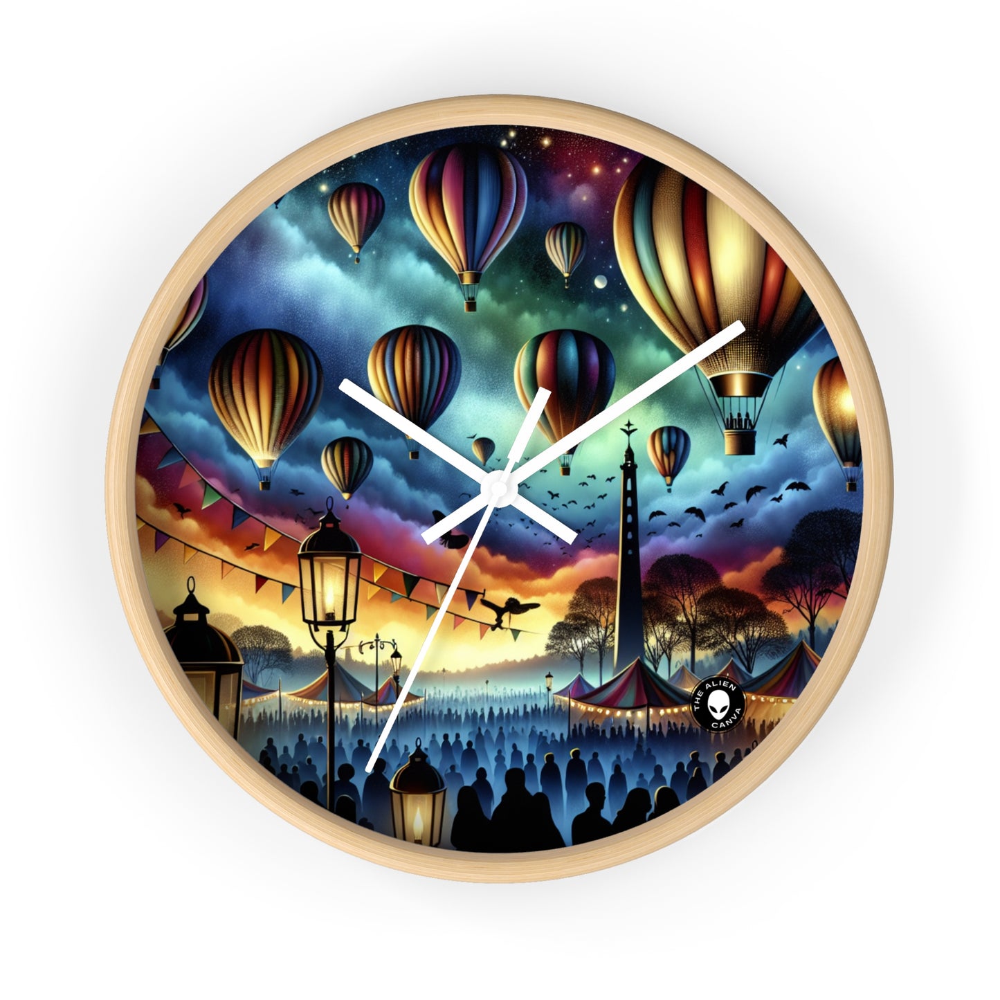 « Ballons majestueux au crépuscule » – L'horloge murale extraterrestre