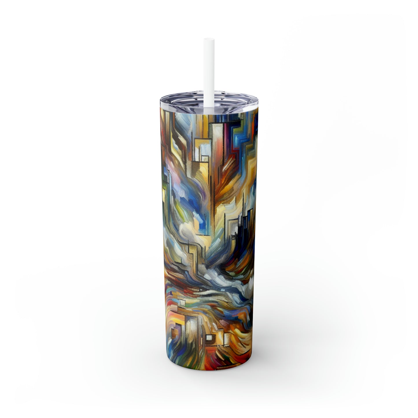 "Storm of Emotions" - The Alien Maars® Skinny Tumbler with Straw 20oz Expressionism